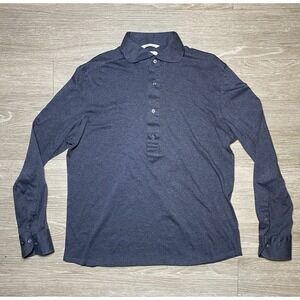 SUITSUPPLY Men's T-Shirt 41/42/16/16.5 Extra Slim Fit Polo Gray Egyptian Cotton